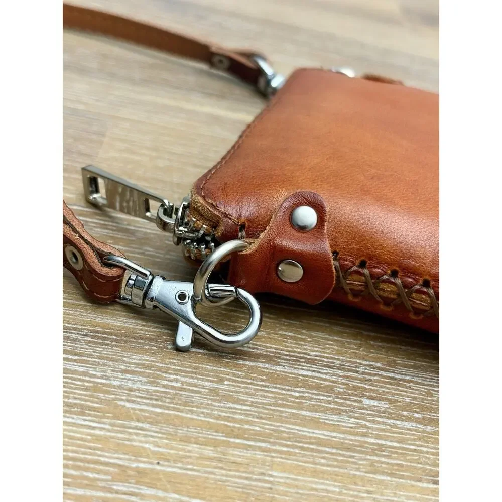 Hand Made Leather Cross-Body Sling Shoulder Pouch Purse Sea Turtles Hawaii GUC